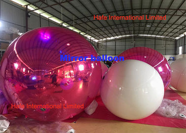 Ballon gonflable de miroir de PVC de festival de géant de la coutume 2m pour la décoration d'événement dans le rose