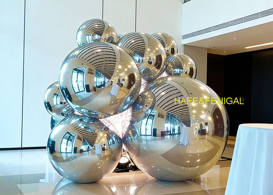 1m 1.5m Luxurious Pvc Inflatable Silver Mirror Balloons As A Photo Backdrop
