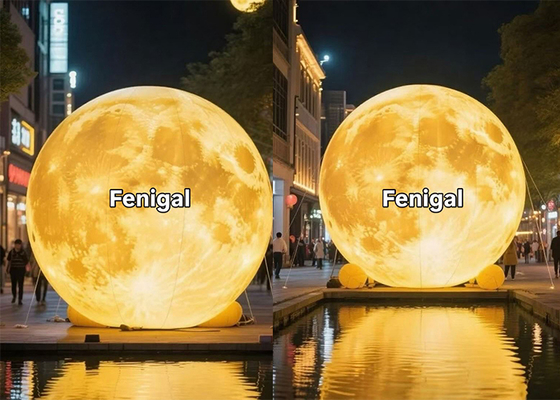 Lune gonflable au sol de 5m 16ft avec lumière chaude pour les célébrations de la Fête de la Mi-Automne