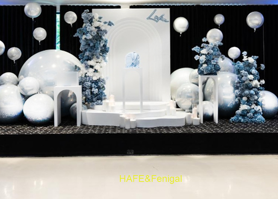 Ballons miroirs en PVC blancs, rose clair et vert clair pour décorations de fête