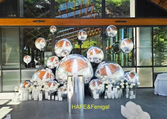Ballons Miroir Argenté Brillants en PVC de 1 Mètre pour Décoration de Fête ou Installation Artistique