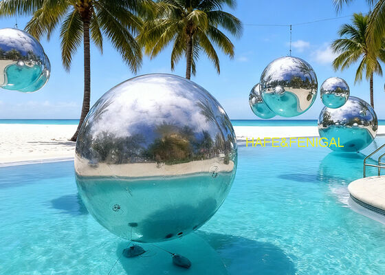 Ballons miroirs en argent en PVC pour les fêtes de piscine de luxe, les mariages, les séances de photos