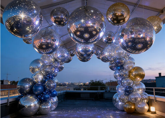 Ballon miroir gonflable en PVC scellé de 1,5 m à 3 m pour la décoration d'événements et d'expositions