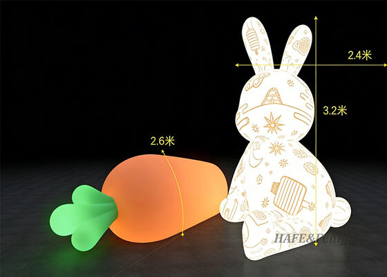 Lumière de lapin à ballon gonflable pour la décoration extérieure 220V
