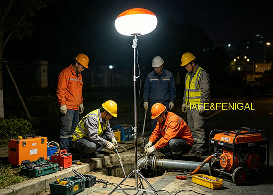 Lampe LED pour ballon, silencieuse, à piles, avec entrée 24V/48V CC pour service mobile sur site