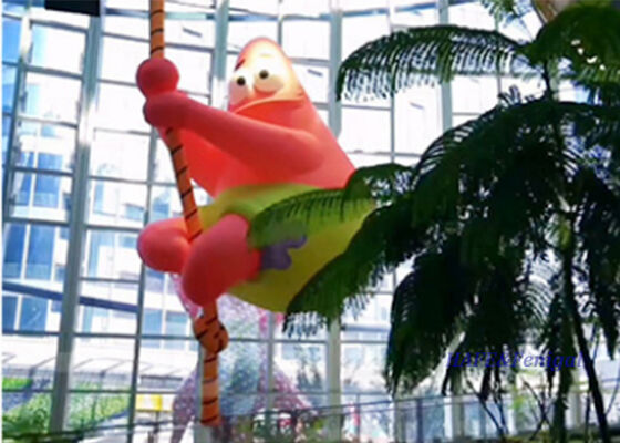 Présentoir gonflable suspendu personnalisé en forme d'étoile de mer, d'un diamètre de 6 mètres, pour une attraction visuelle à fort impact dans les centres commerciaux