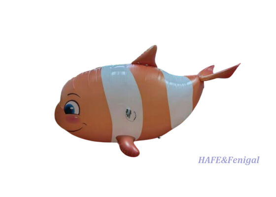 Ballon dirigeable clownfish télécommandé avec contrôle de vol gyroscopique et structure légère en PP + film d'aluminium PA