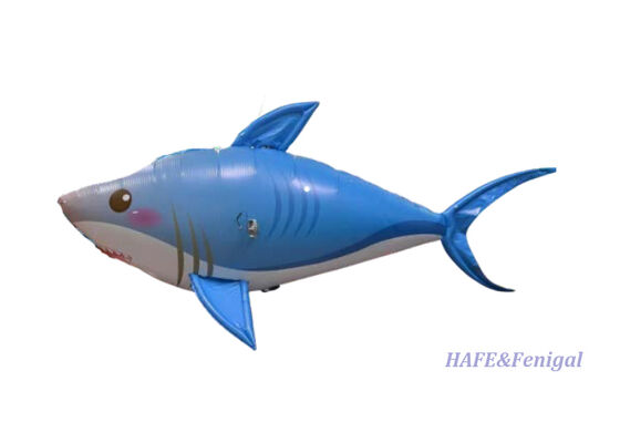 Requin volant télécommandé personnalisé, dirigeable à hélium avec contrôle de vol gyrostabilisé et film d'aluminium PP + PA léger