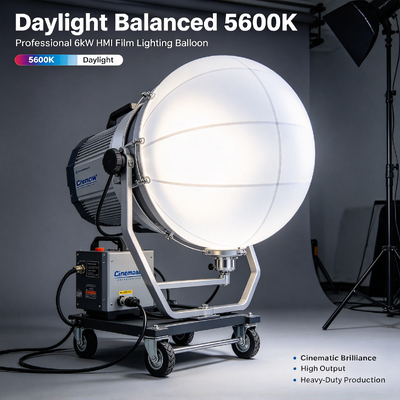 Projecteur HMI professionnel 6kW en forme de ballon avec lumière du jour 5600K et contrôle DMX